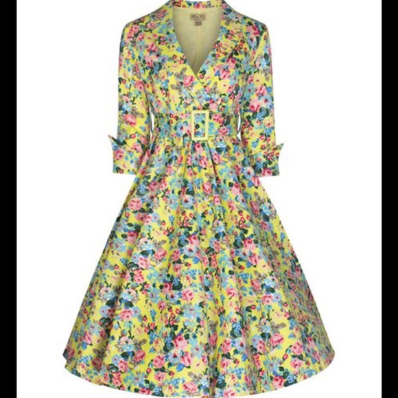 Lindy Bop Dresses & Skirts - ✨ Lindy Bop Vivi Yellow Floral Swing Dress ✨